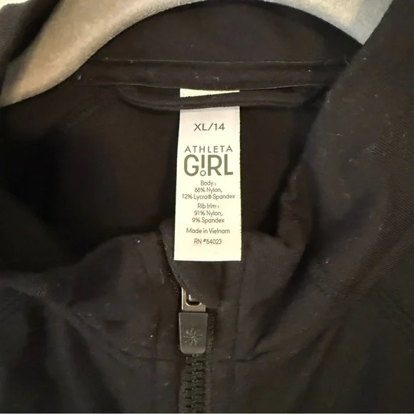 ATHLETA GIRL Black Zip-Up Jacket XXL 16 - Picture 3 of 5